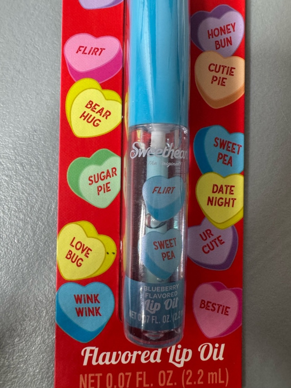 Sweethearts the original blueberry Flavored Lip Oil Valentine’s Day hearts blue - Picture 2 of 2